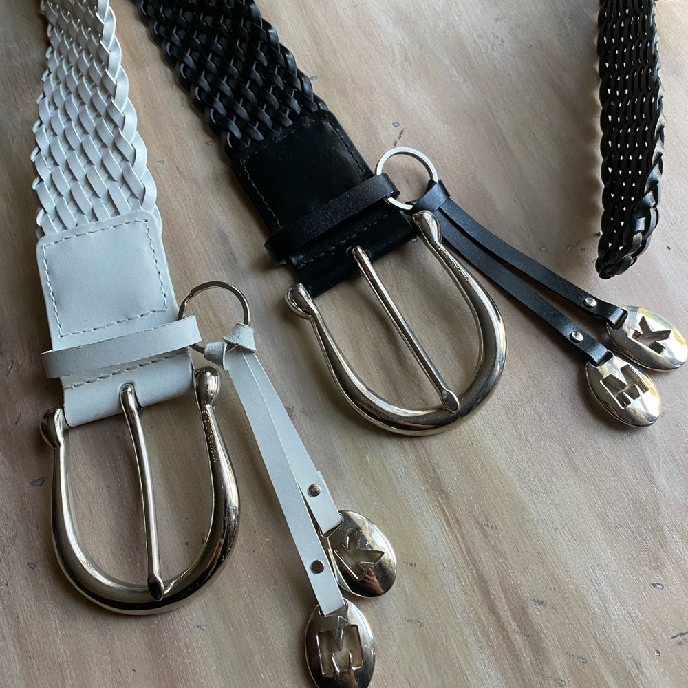 2 Michael Kors leather belts